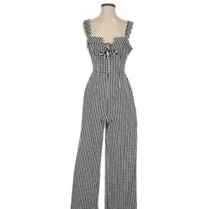 Black and White Gingham Jumpsuit